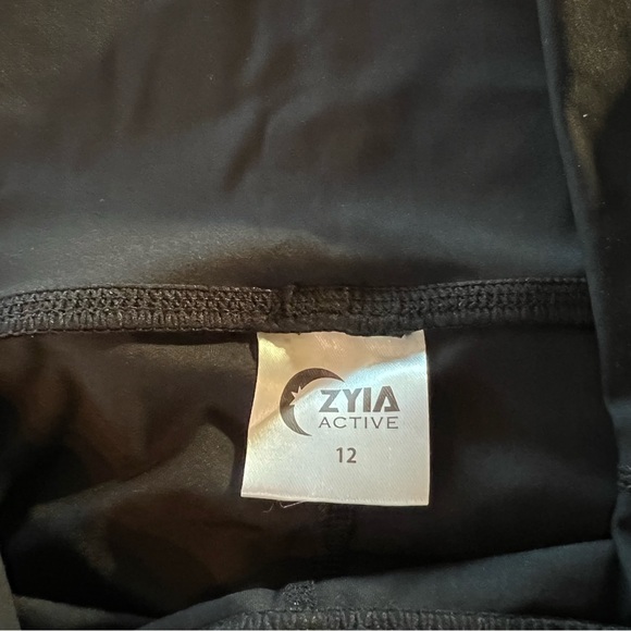 NWOT Zyia Legging Active Pink Rainbow Stripe Luxe Black High Rise Size 12 - Picture 8 of 8